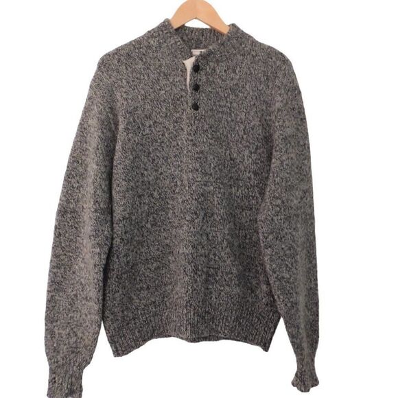 Vintage Campus Mens Ragg Wool Sweater Made in USA Gray 3 Button Size XL - Picture 1 of 6